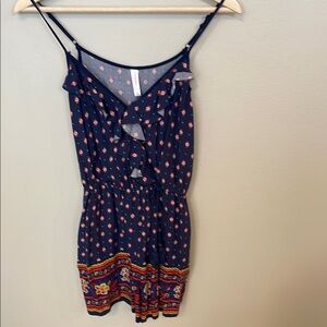 Navy Floral Romper
